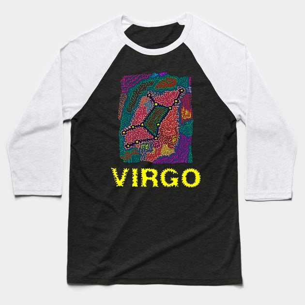 Constellation Virgo Baseball T-Shirt by NightserFineArts